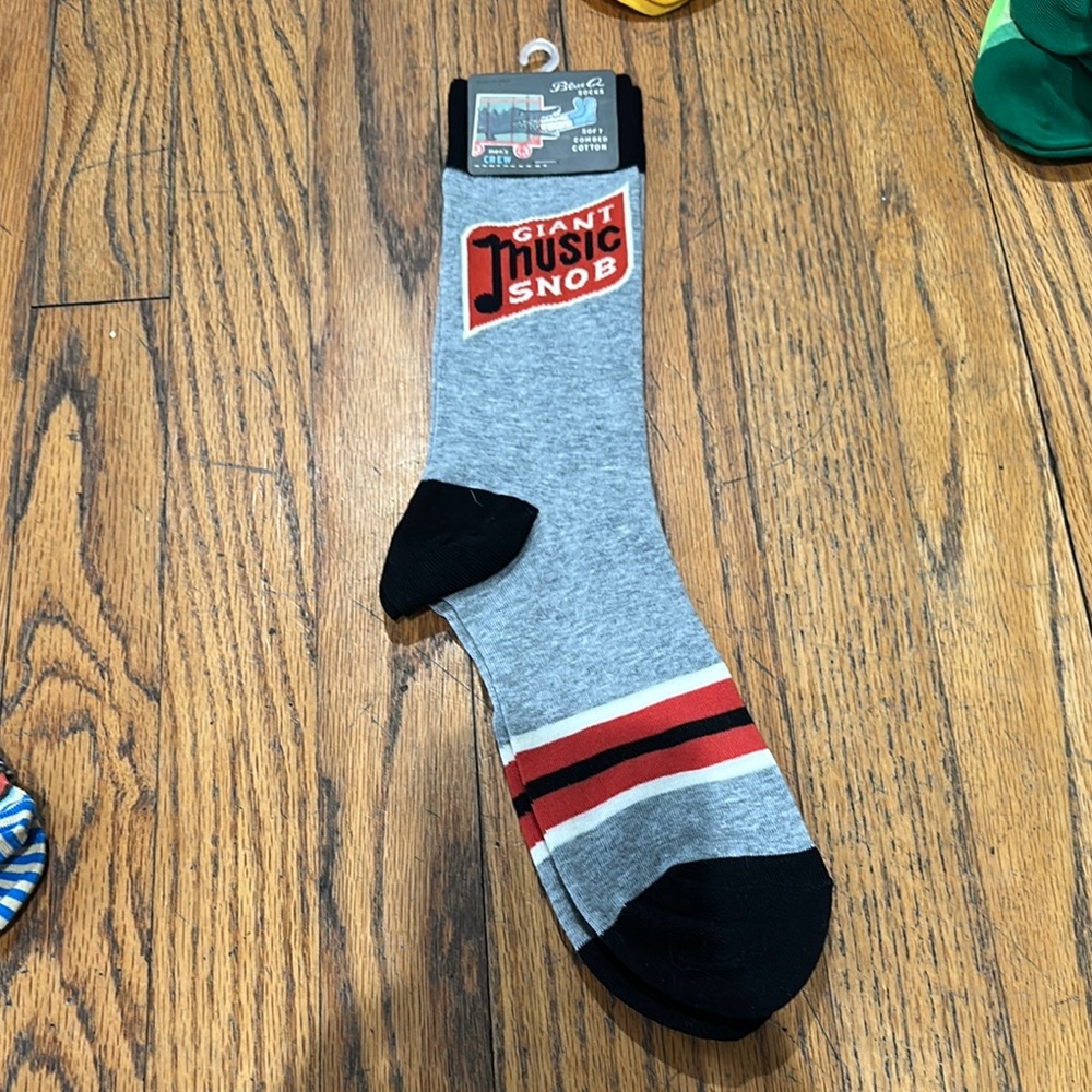 Blue Q Gray and Black Casual Socks